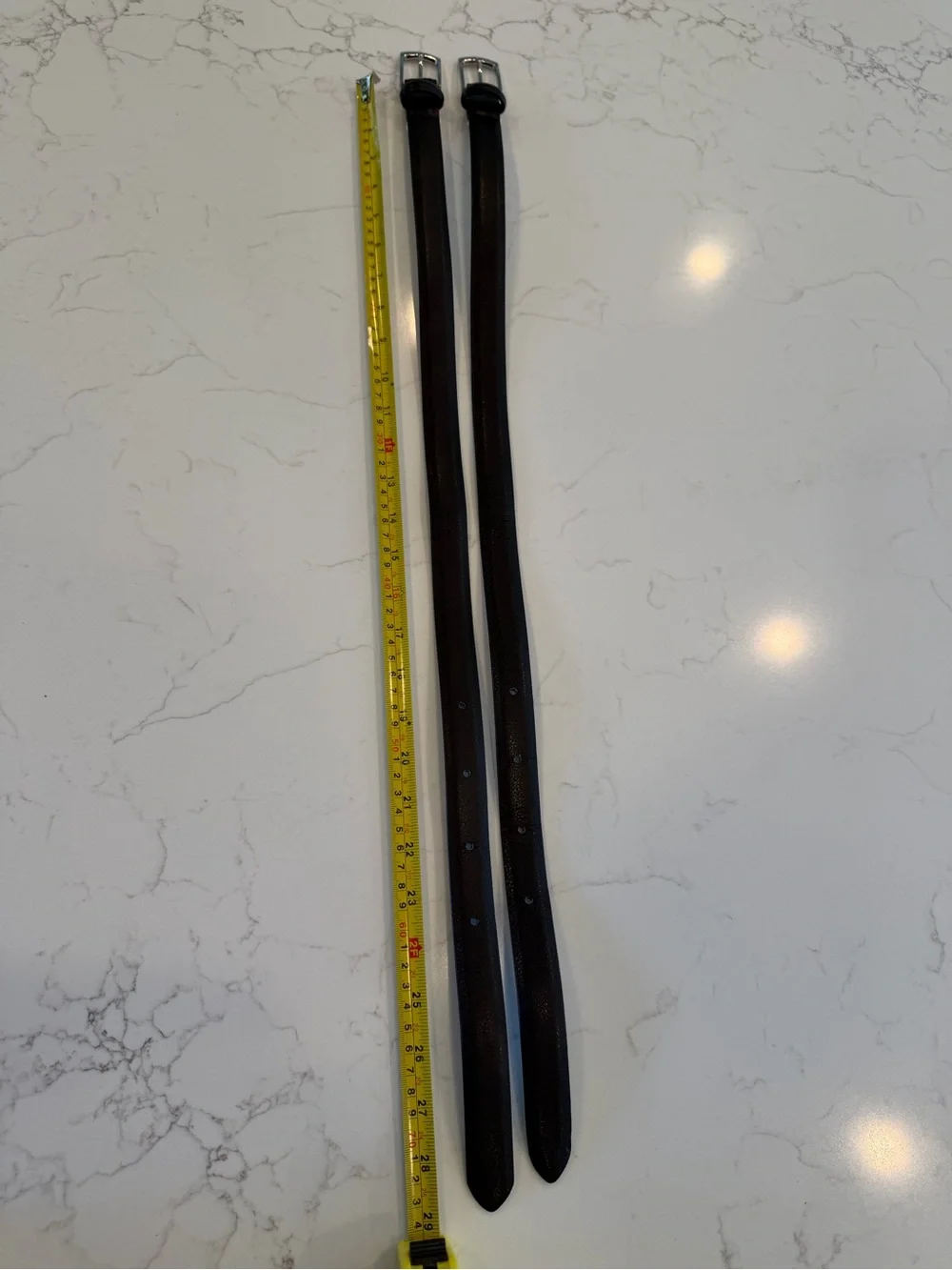 Boys Black Belts with Silver Buckles - 2 Pairs